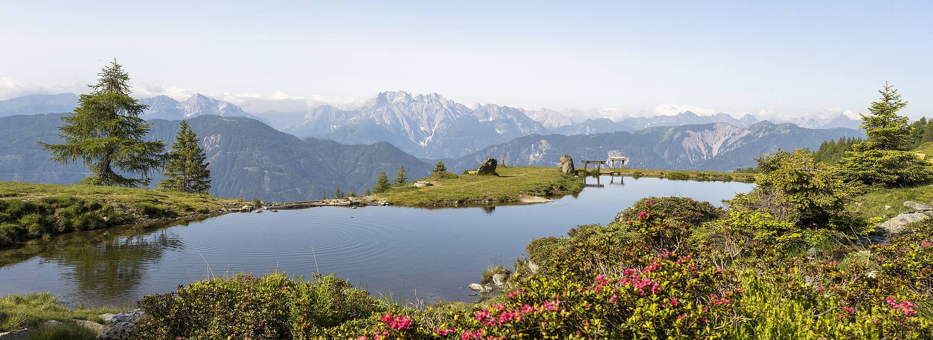 <p>Wenn nach dem Winter der&nbsp;Bergfrühling&nbsp;ins Land zieht, erstrahlen die Almen in Kärnten in bunter Pracht! Strahlender Sonnenschein und einmalige Ausblicke auf Kärntens Bergkulisse und den malerisch gelegenen Knappensee inklusive. Berglust macht sich breit.</p>